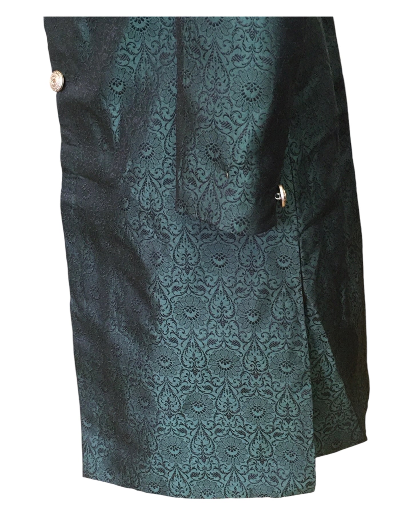 Racing Green - Classic Self Brocade Sherwani with Gold Buttons - BS786 JP 0824