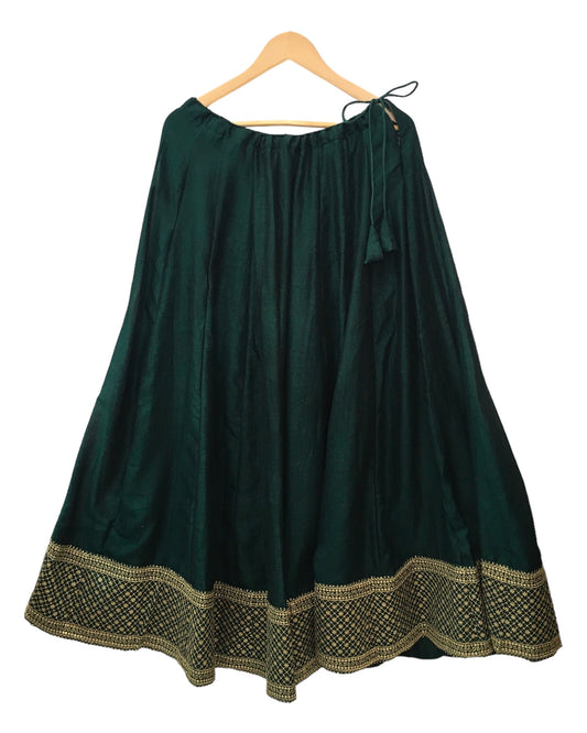 Dark Green - Silky Lehenga Set - Weddings ,Bridesmaids, Sangeet, Henna, Haldi - 24h Dispatch - AF2414 TT 0624