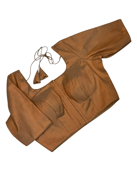 Rose Gold - Silky Saree blouse - UK Stock - Next Day / 2-3 Days Delivery - Size 34"-46" - XS, S, M, L, XL, XXL - VFL289 R