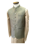 Pista Green - Handloom Dupion Silk Mens Waistcoat - DL2302 KKp1023