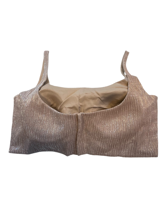 36" / UK 10 - Rose Gold - Rich Designer Saree blouse with cups, Sleeveless - UK Stock - Quick Delivery - RNK - R931-H