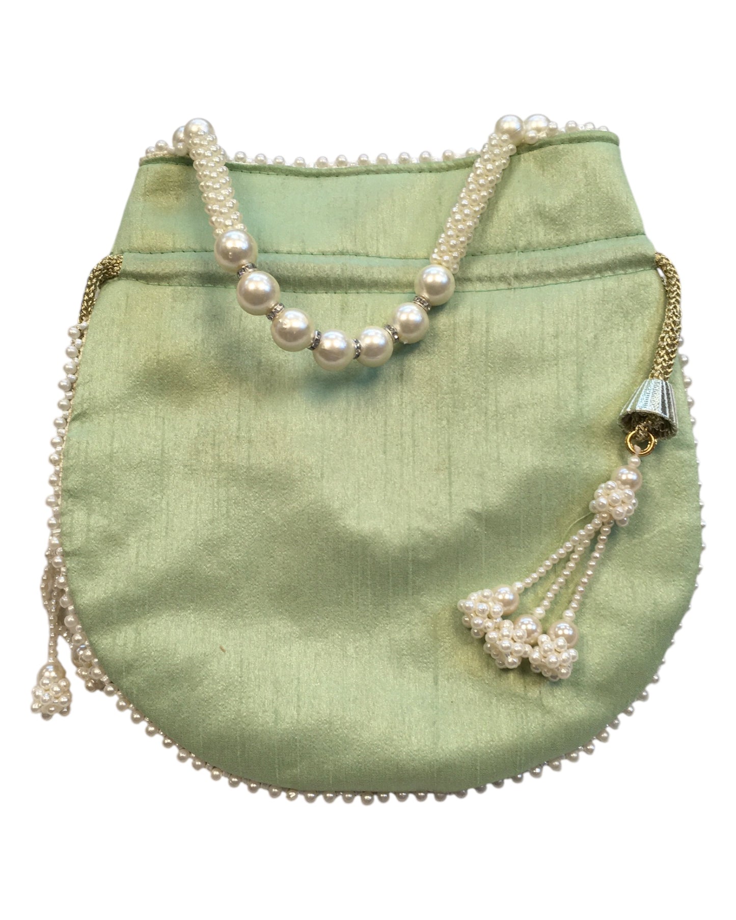 Light Green - Silky Bollywood Ladies Potli / Pouch Style HandBag - GJ21 10Rp24