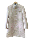 Pink - Classic Banarasi Brocade Sherwani with Gold Buttons - HHF2407 TC 0624