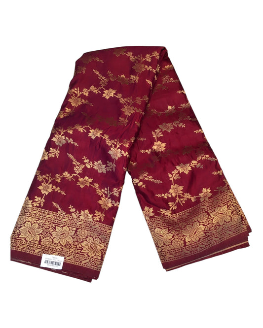 Maroon - Traditional Handloom Banarasi Sari / Saree - with Blouse Piece - SN2404 11VC24