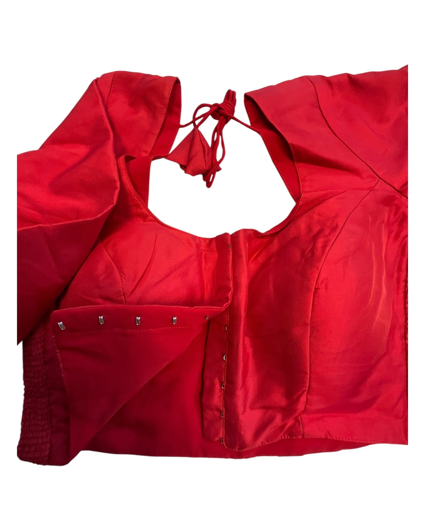 Dark Red - HYBRID Silky Saree blouse - With Elastic on both side for Great fit - Size 36",38", 40" S M L - VAM1216 Ap