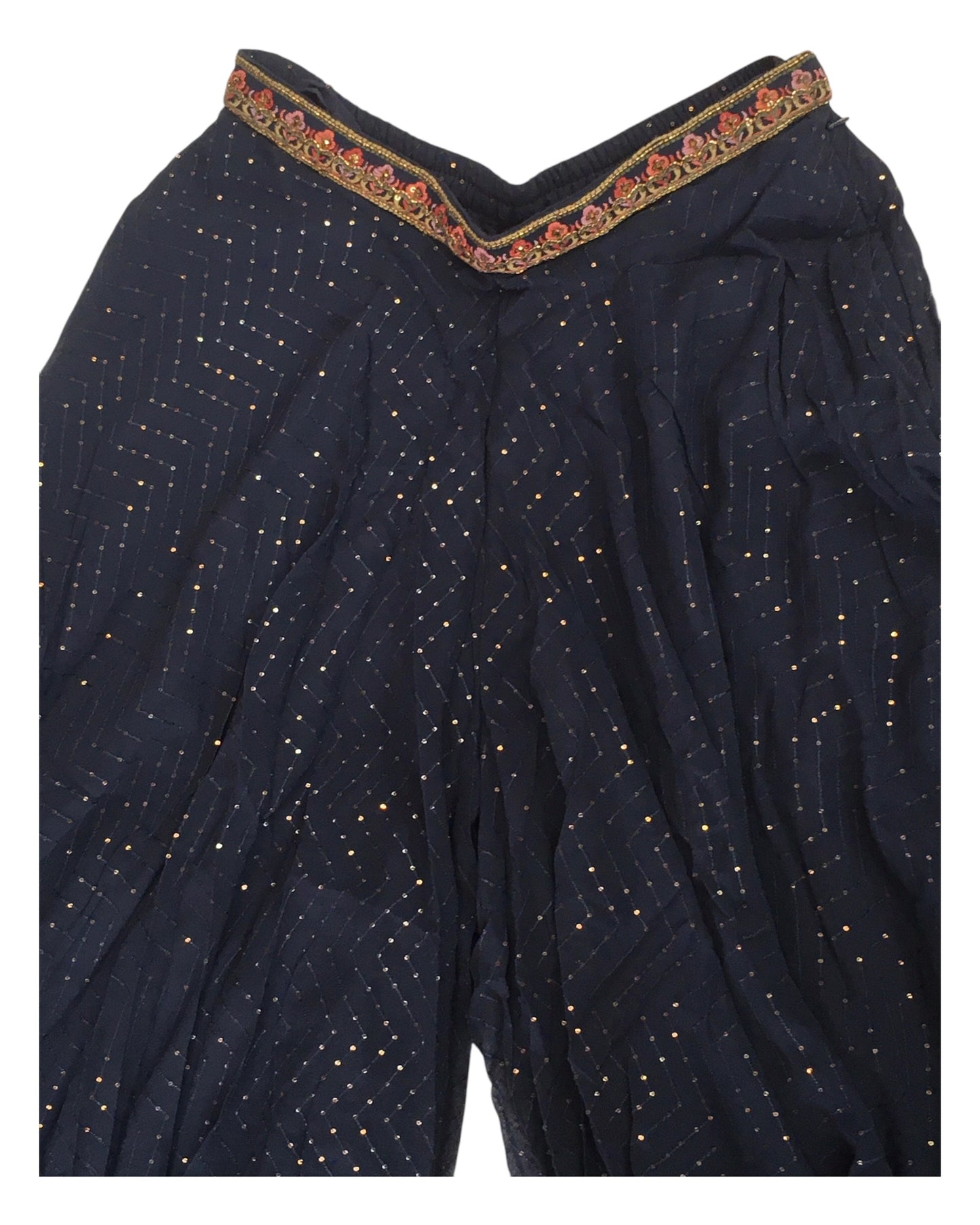 Black - Designer Ladies Short Strap Top Palazzo Trousers Suit - Size 10 (36") - VMK ASIN CT