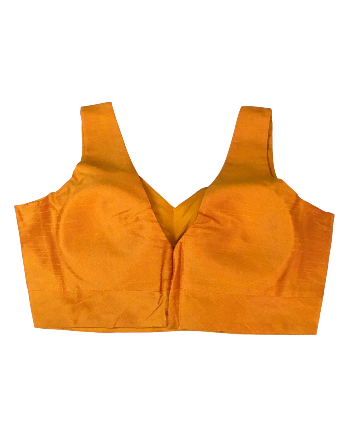 Orange - Silky Saree blouse with cups, Sleeveless - 42" - UK Stock - Quick Delivery - RNK - R722A-KY