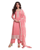 Coral - Simple / Classy Silky Ladies Indian Salwar Suit with Rich Dupatta - Available in Sizes 12 & 18 - VF69095 VR 0924