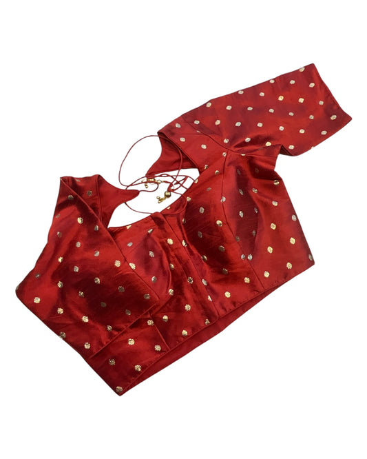 34", 38" & 42" - Maroon - Banarasi Brocade Saree / Lehenga Blouse -UK Stock - Quick Dispatch - X767 08Ap25