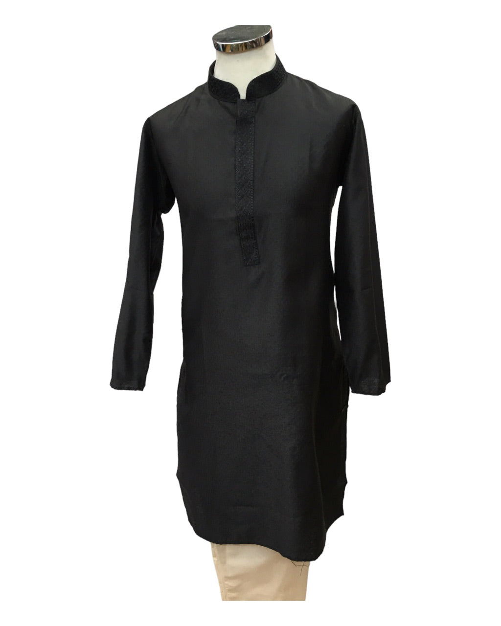 Black - Cotton Silky Self Brocade Mens Kurta Set - Sangeet Mehendi Haldi - KCS1003 KK 1123
