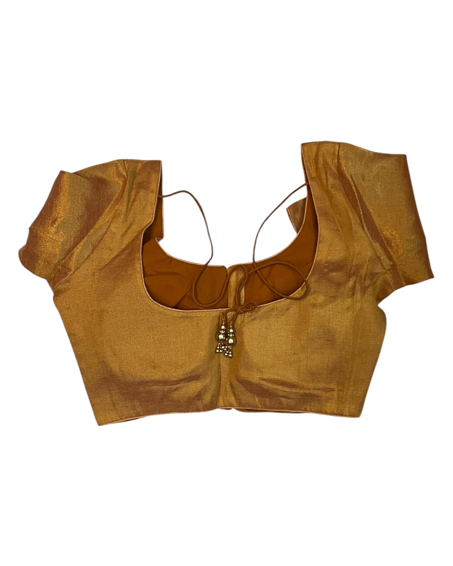 Copper Gold - Silky Saree blouse - UK Stock - Next Day / 2-3 Days Delivery - Size 34"-46" - XS, S, M, L, XL, XXL - VFL289 R