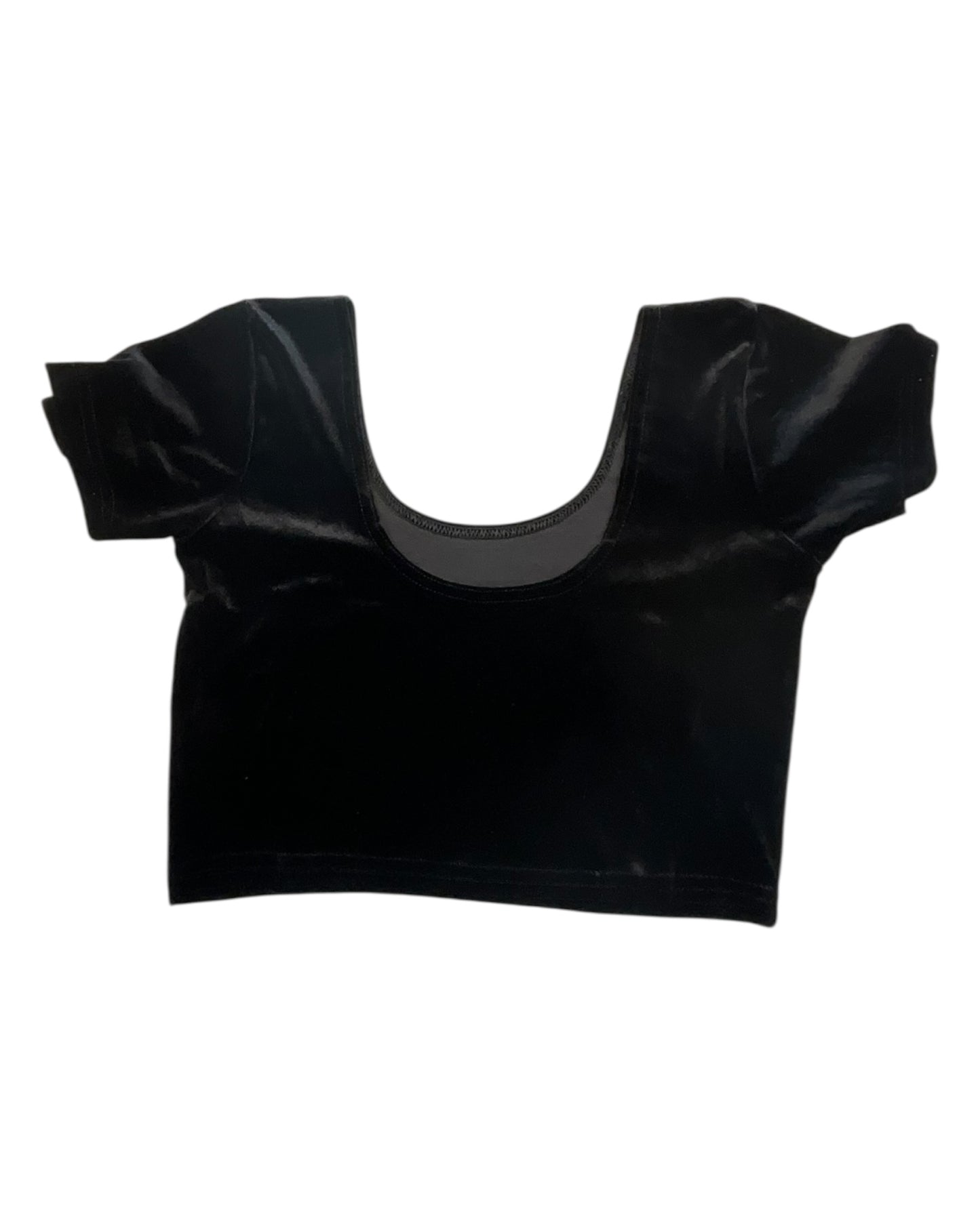 Short Sleeve Ladies Black Velvet Saree Lehenga Blouse - Magic Saree Blouse - X Small to 5XL - UK Stock V021