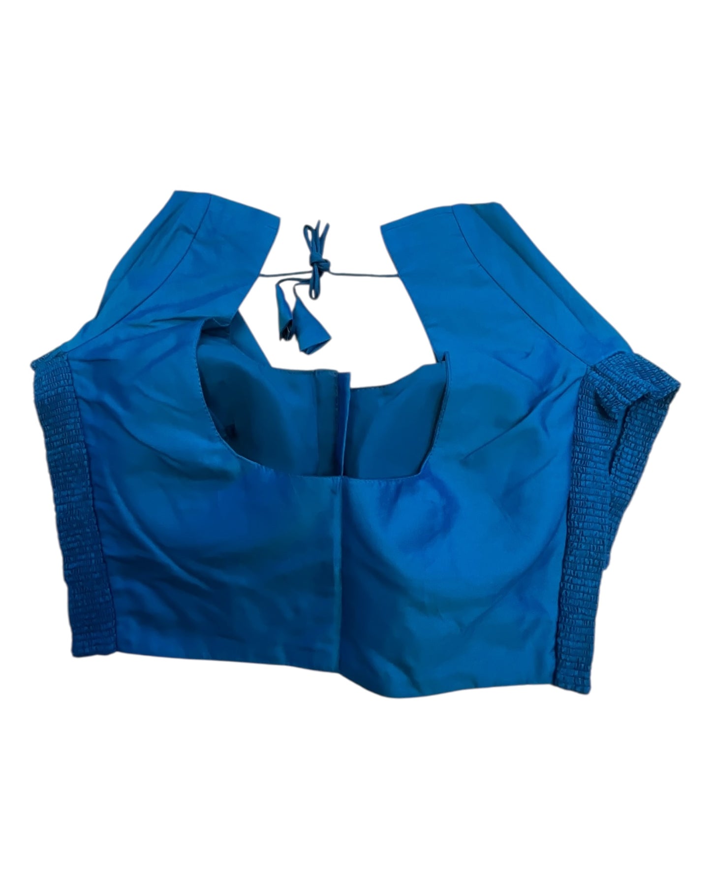 Dark Turquoise / Peacock Blue - HYBRID Silky Saree blouse - With Elastic on both side for Great fit - Size 36",38", 40" S M L - VAM1216 Ap
