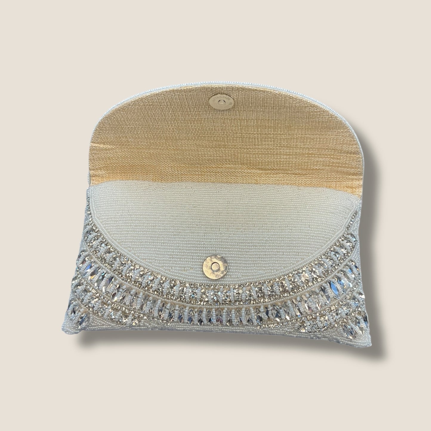 Silver / Grey - Rich Hand Embroidered Clutch Bag / Handbag -Bollywood / Weddings - AKB238 05KP25