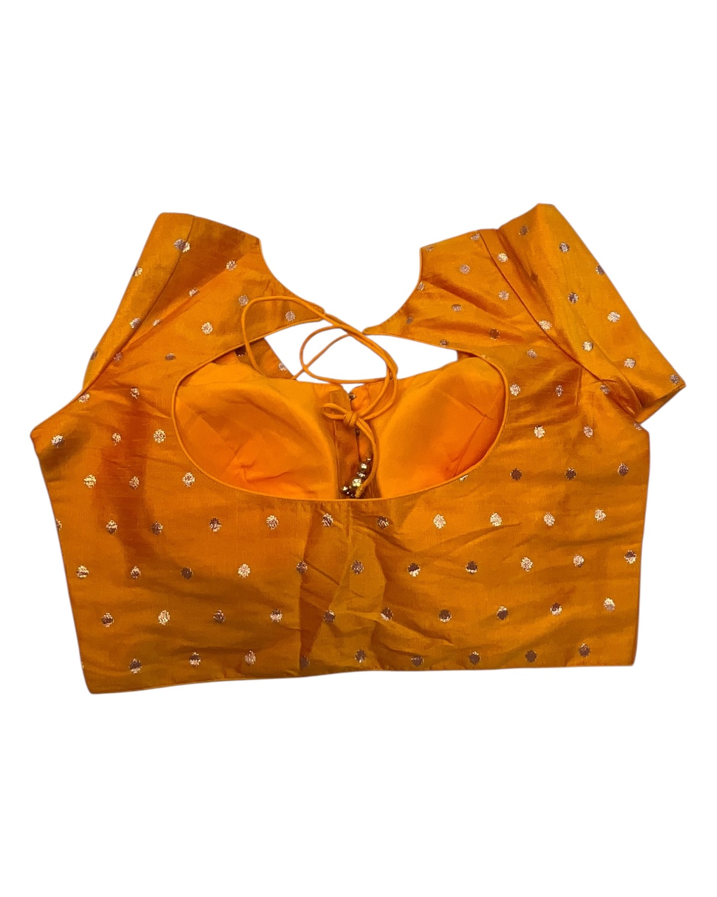 34", 38" & 42" - Orange - Banarasi Brocade Saree / Lehenga Blouse -UK Stock - Quick Dispatch - X767 08Ap25