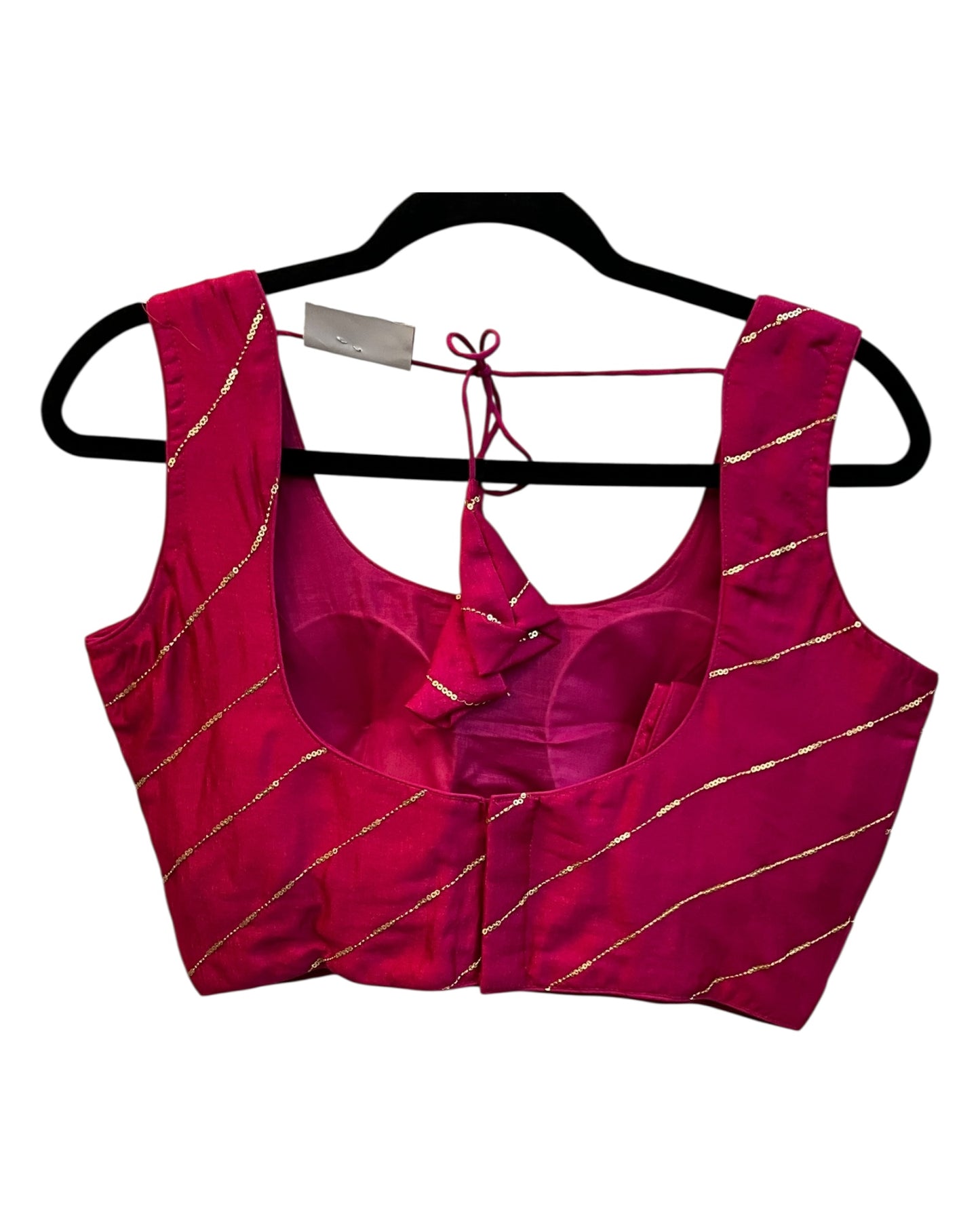 Fuchsia / Magenta - Dupion Silk Lehenga Set - Garba / Dandia , Mehndi / Sangeet / Weddings - Size UK 12 (38" Bust) Adjustable to Size 14 - UK Stock - 24h Dispatch - AF2506 09TY25