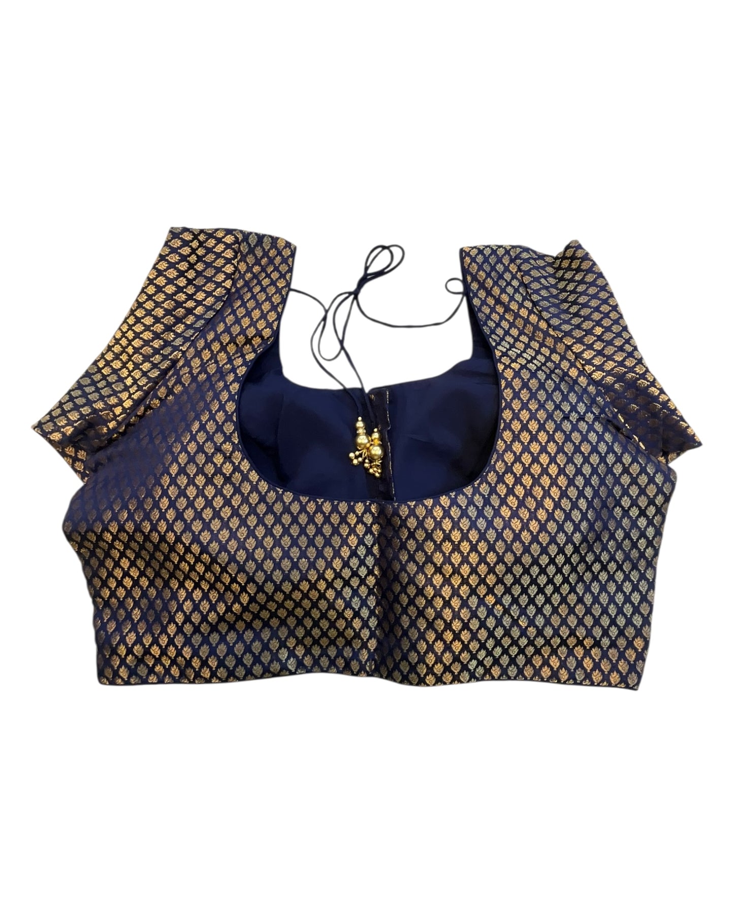 38" & 42" - Navy Blue - Banarasi Brocade Saree / Lehenga Blouse -UK Stock - Quick Dispatch - LT3 08Rp25