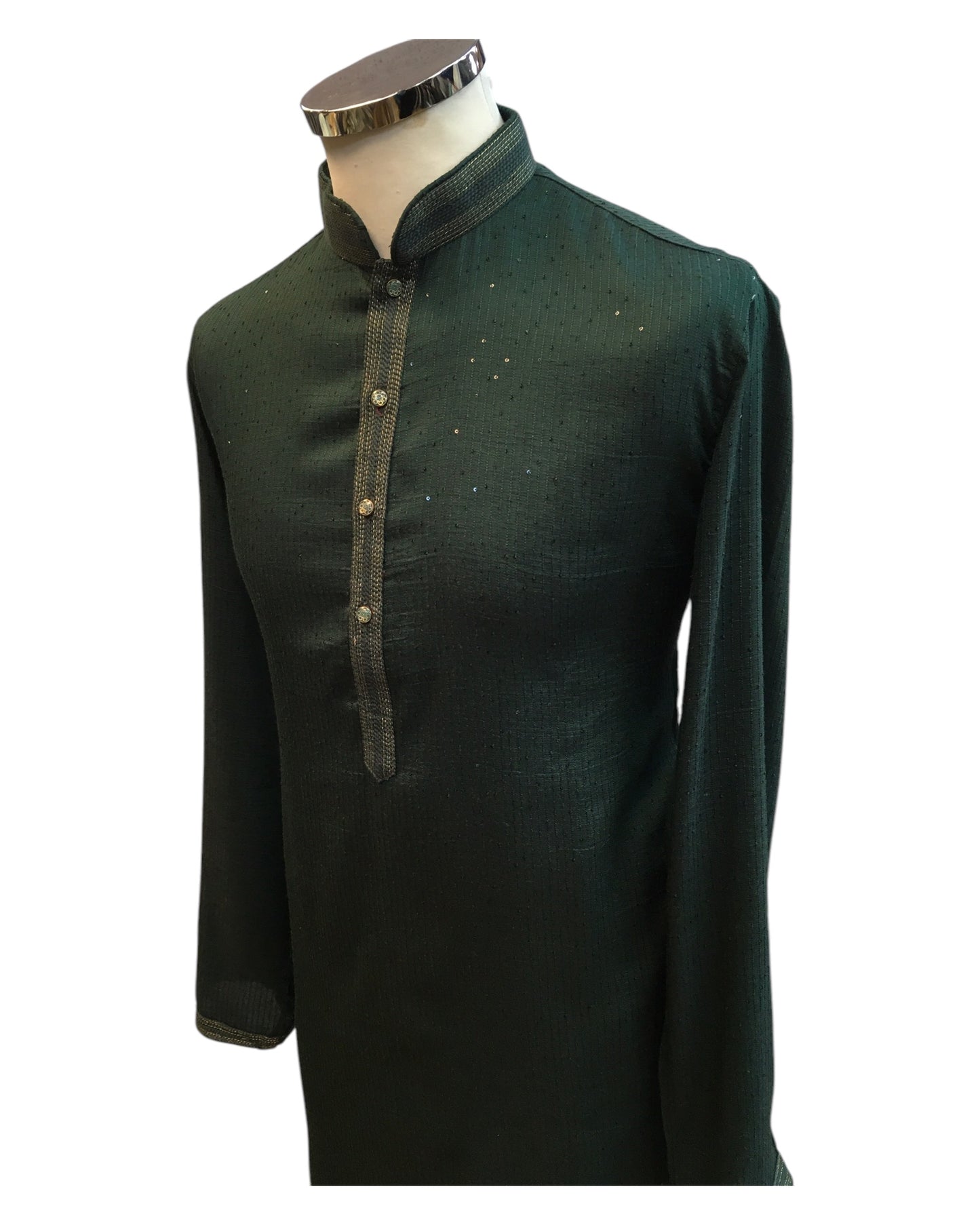 Bottle Green - Fantastic Mens Indian Kurta set - Weddings / Walimas , Sangeet, Eid, Mehndi / Henna - NAD2404 08KA24