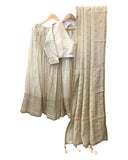 Cream - Long Sleeves, Silky Lehenga Set - Weddings , Sangeet, Henna, Haldi - 24h Dispatch - KTC24338 JP 0624
