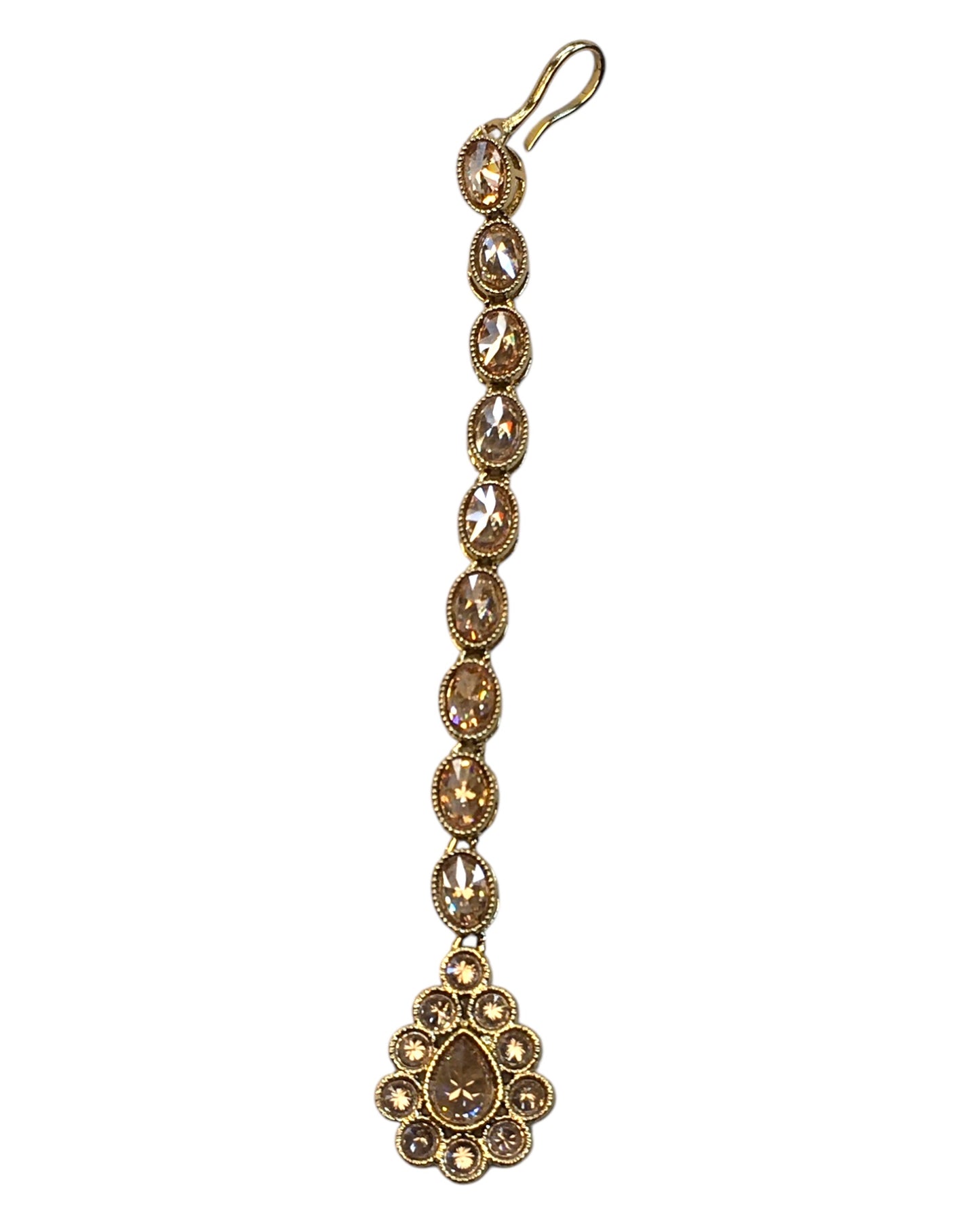 Gold / Neutral - Antique Gold Finish Small Size Tika Head Piece - Indian Ladies Fashion Jewellery - AE2430 11Vp24