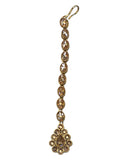 Gold / Neutral - Antique Gold Finish Small Size Tika Head Piece - Indian Ladies Fashion Jewellery - AE2430 11Vp24