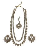 Antique Gold & Stones - Antique Gold Finish Long Necklace set - Bollywood - Weddings - AE2420 11VK24