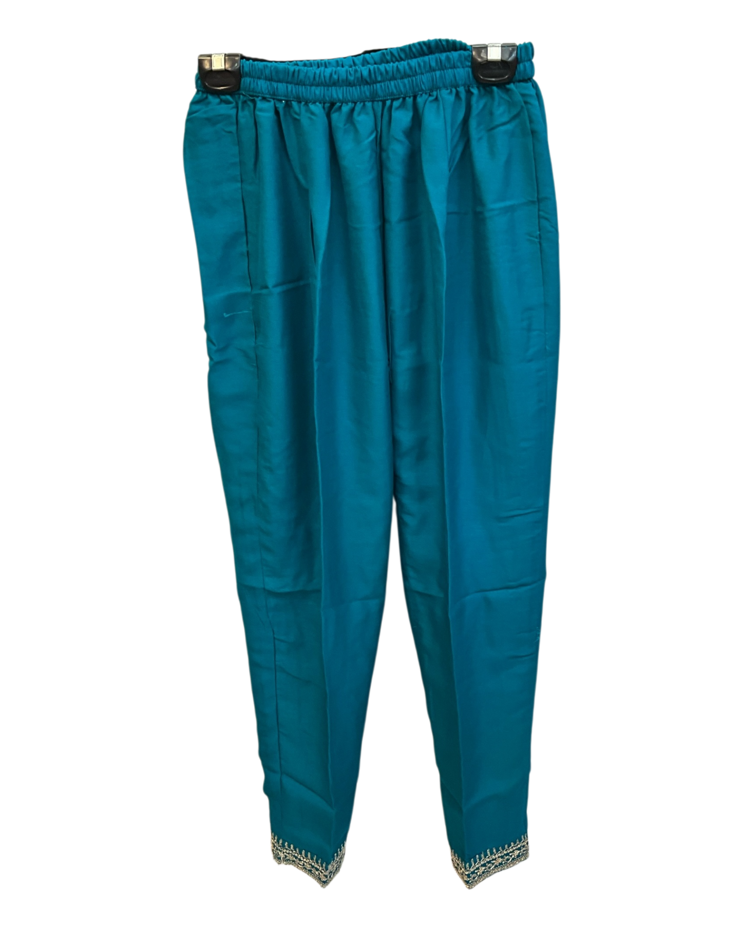 UK 14 / 40" - Turquoise Blue - Silky Ladies Trousers Suit - Sangeet / Henna / Temple - KCS19068 VT