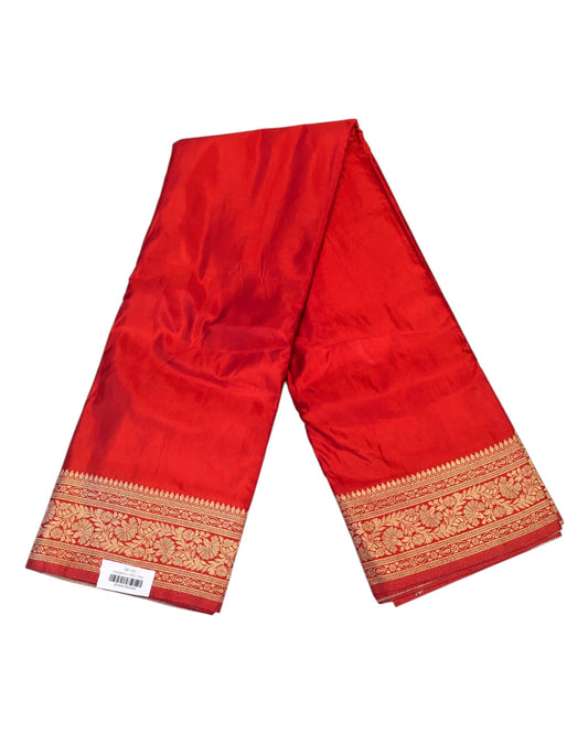 Red - Traditional Handloom Banarasi Sari / Saree - with Blouse Piece - SN2403 11VC24