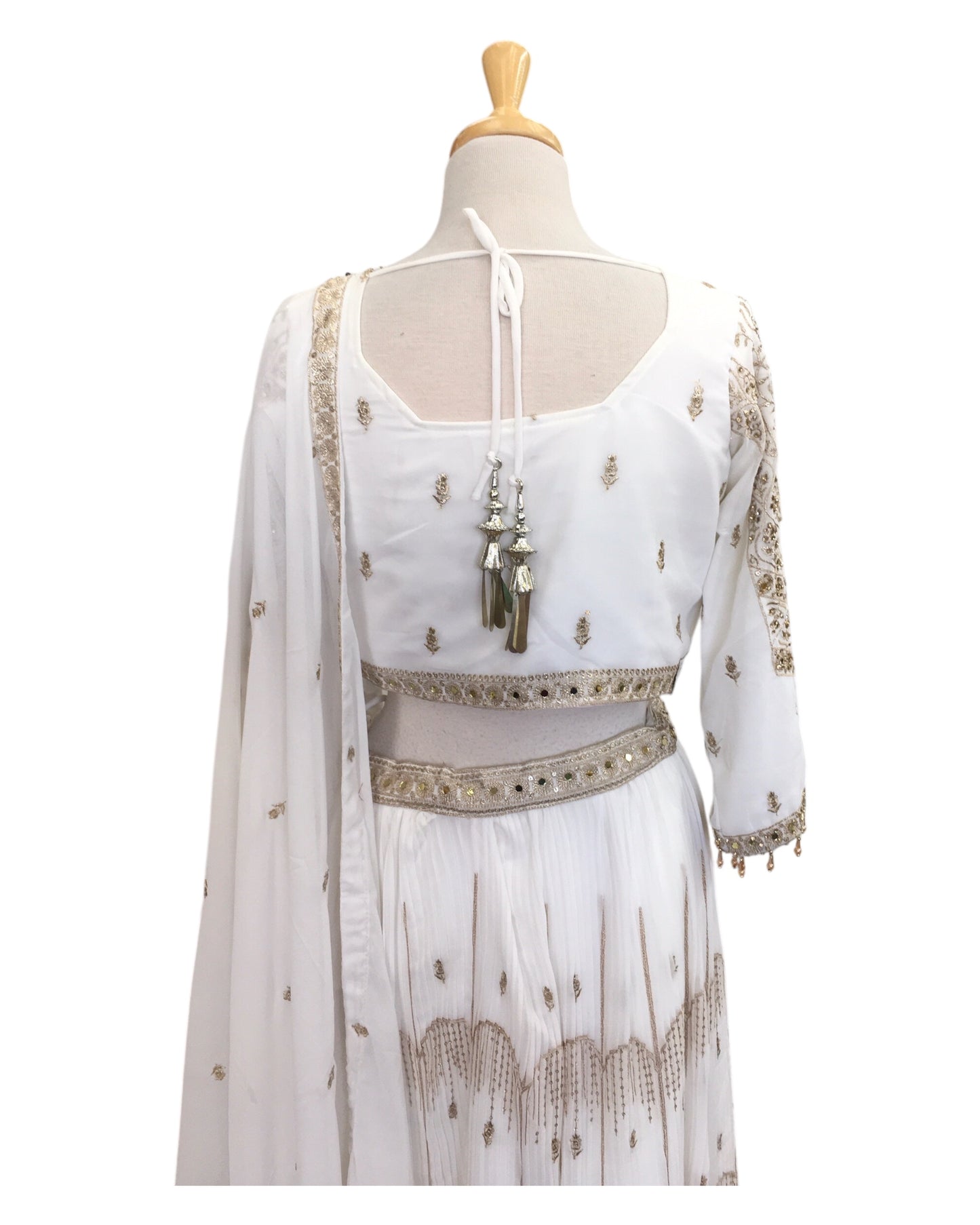 Size 12 / 38" Bust - Off White - Ready Made Lehenga Set - UK Stock - 24h Dispatch - KTC2501 59 TP 0125