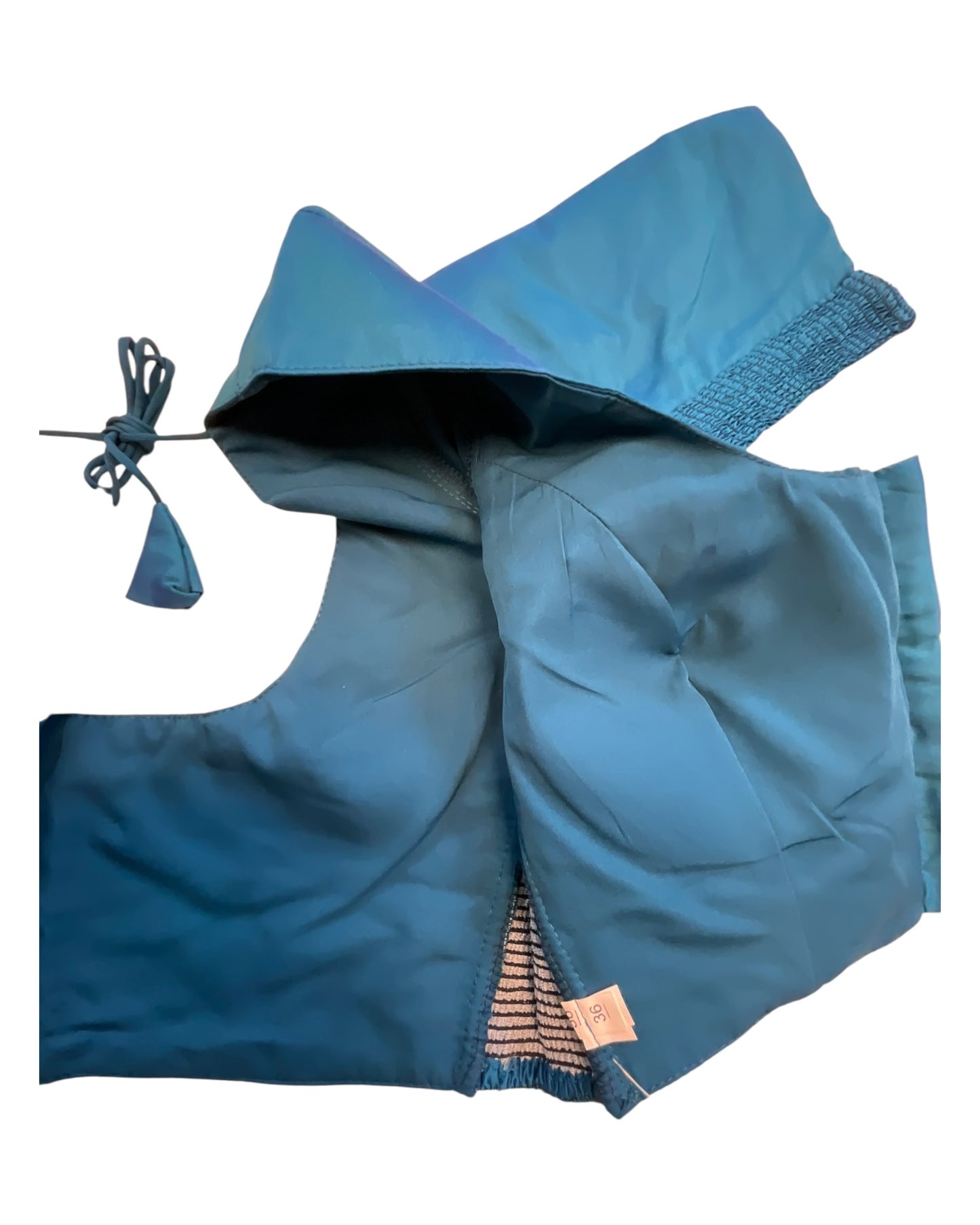 Dark Turquoise / Peacock Blue - HYBRID Silky Saree blouse - With Elastic on both side for Great fit - Size 36",38", 40" S M L - VAM1216 Ap
