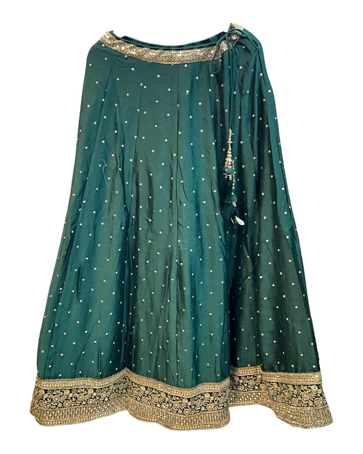 Size UK 14 (40") Dark Green - Lehenga Set - Mehndi / Sangeet / Bridesmaids / Weddings / Garba - UK Stock - 24h Dispatch - JF12061 09TT26