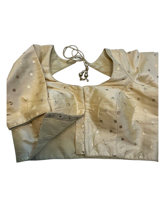 34", 38" & 42" - Gold - Banarasi Brocade Saree / Lehenga Blouse -UK Stock - Quick Dispatch - X767 08Ap25