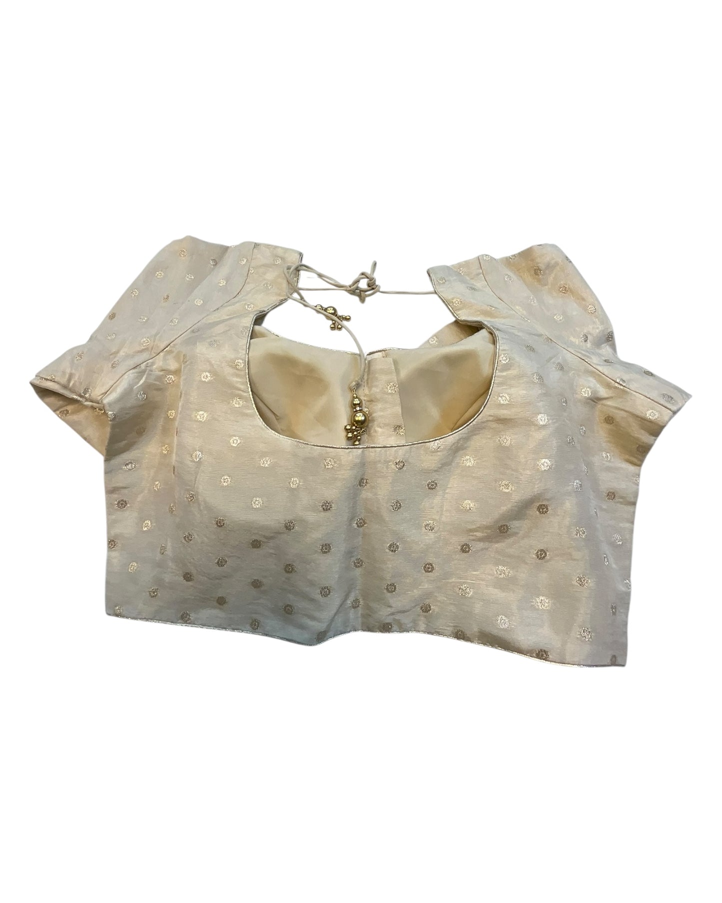 38" & 42" - Cream / Champagne - Banarasi Brocade Saree / Lehenga Blouse -UK Stock - Quick Dispatch - X1212 08H25