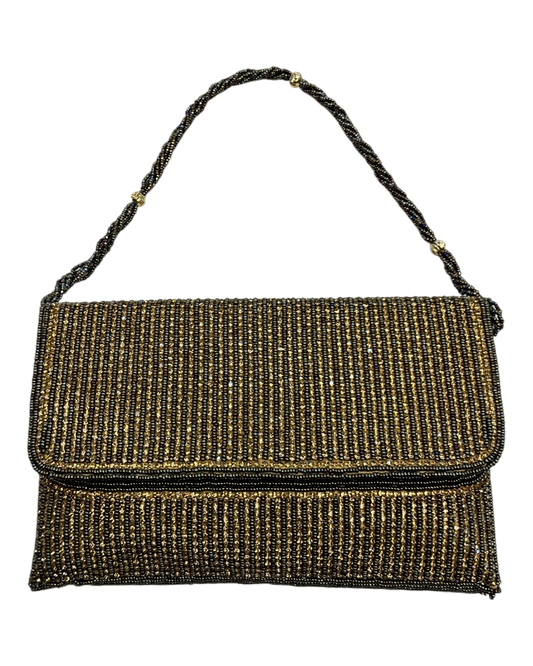 Antique Gold - Rich Hand Embroidered Clutch Bag / Handbag -Bollywood / Weddings - AKB278 11KJ25