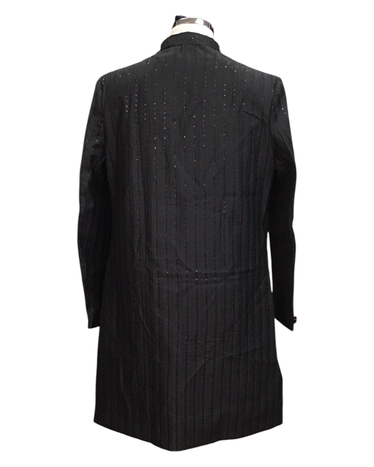 Black - Stunning Double Layered Mens Sherwani - SHU2506 JC 0325