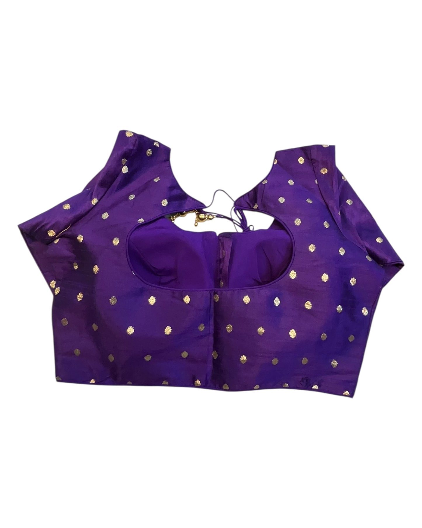 34", 38" & 42" - Purple / Brinjal - Banarasi Brocade Saree / Lehenga Blouse -UK Stock - Quick Dispatch - X767 08Ap25