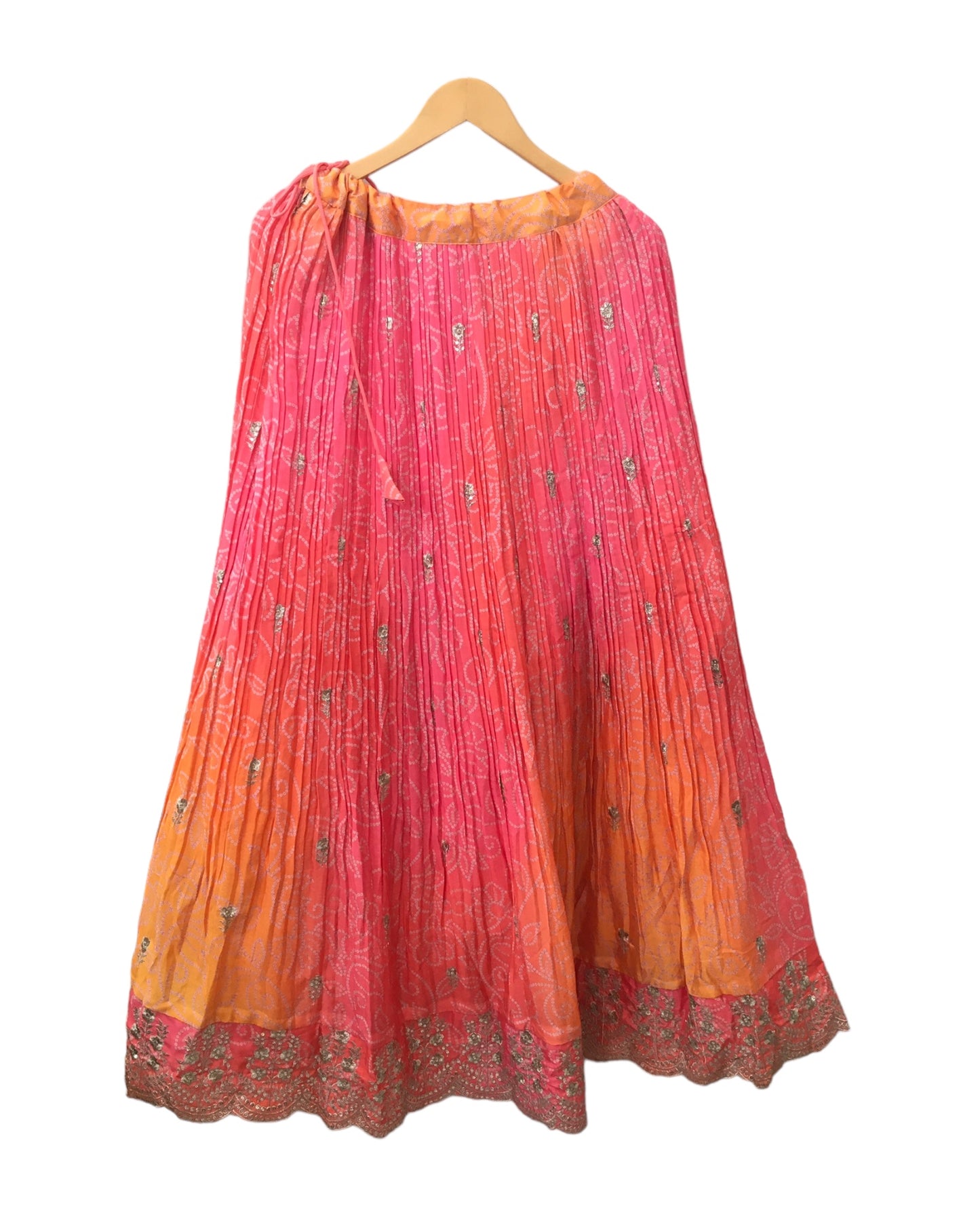Fuchsia / Orange Ready Made Lehenga Set - Size 10 - 36"(Loosen up to 14) ) UK Stock - 24h Dispatch - KTC24320 TV 0124