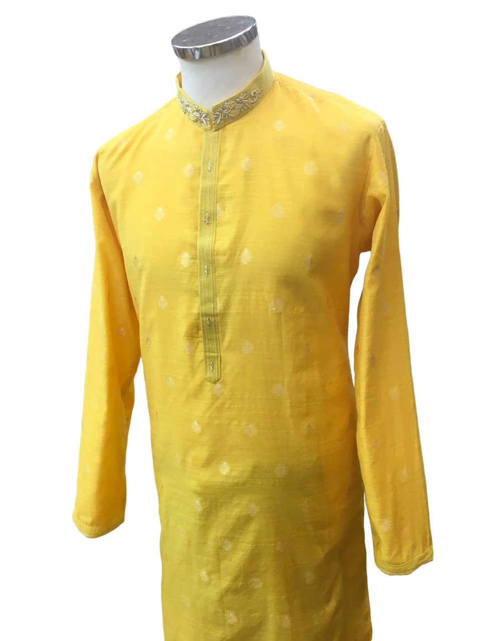 Haldi Yellow Handloom Banarasi Mens Kurta Set - UK Stock - 24h Dispatch - Karbhari35 VT 0223