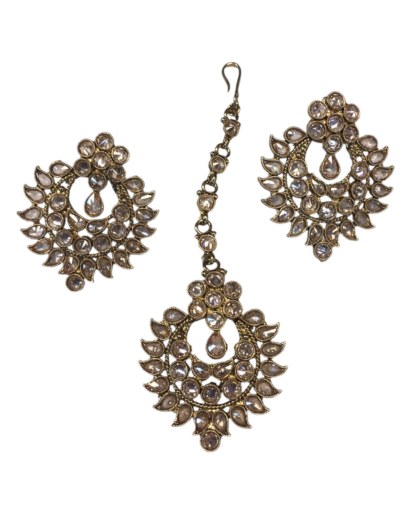 Antique Gold & Stones - Antique Gold Finish Long Necklace set - Bollywood - Weddings - AE2420 11VK24