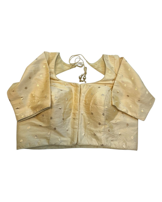 34", 38" & 42" - Gold - Banarasi Brocade Saree / Lehenga Blouse -UK Stock - Quick Dispatch - X767 08Ap25