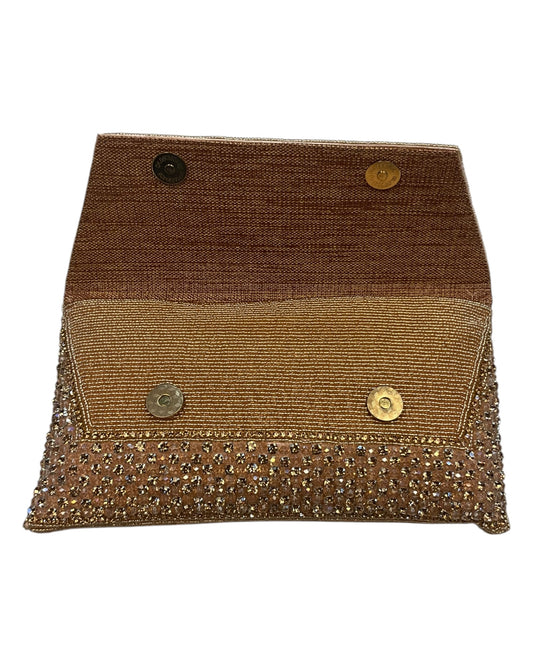 Rose Gold Finish - Rich Hand Embroidered Clutch Bag / Handbag - AKB235 05KP25