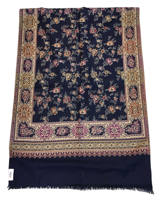 Navy Blue - Soft Art Wool Handloom Woven Shawl - (P350) 11KY24 NTC2414