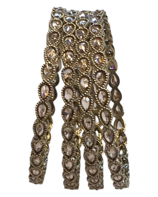 Antique Gold Finish Gold Reverse Stone Bangles (Set of 4) - Mix N Match - NBA2401Jp