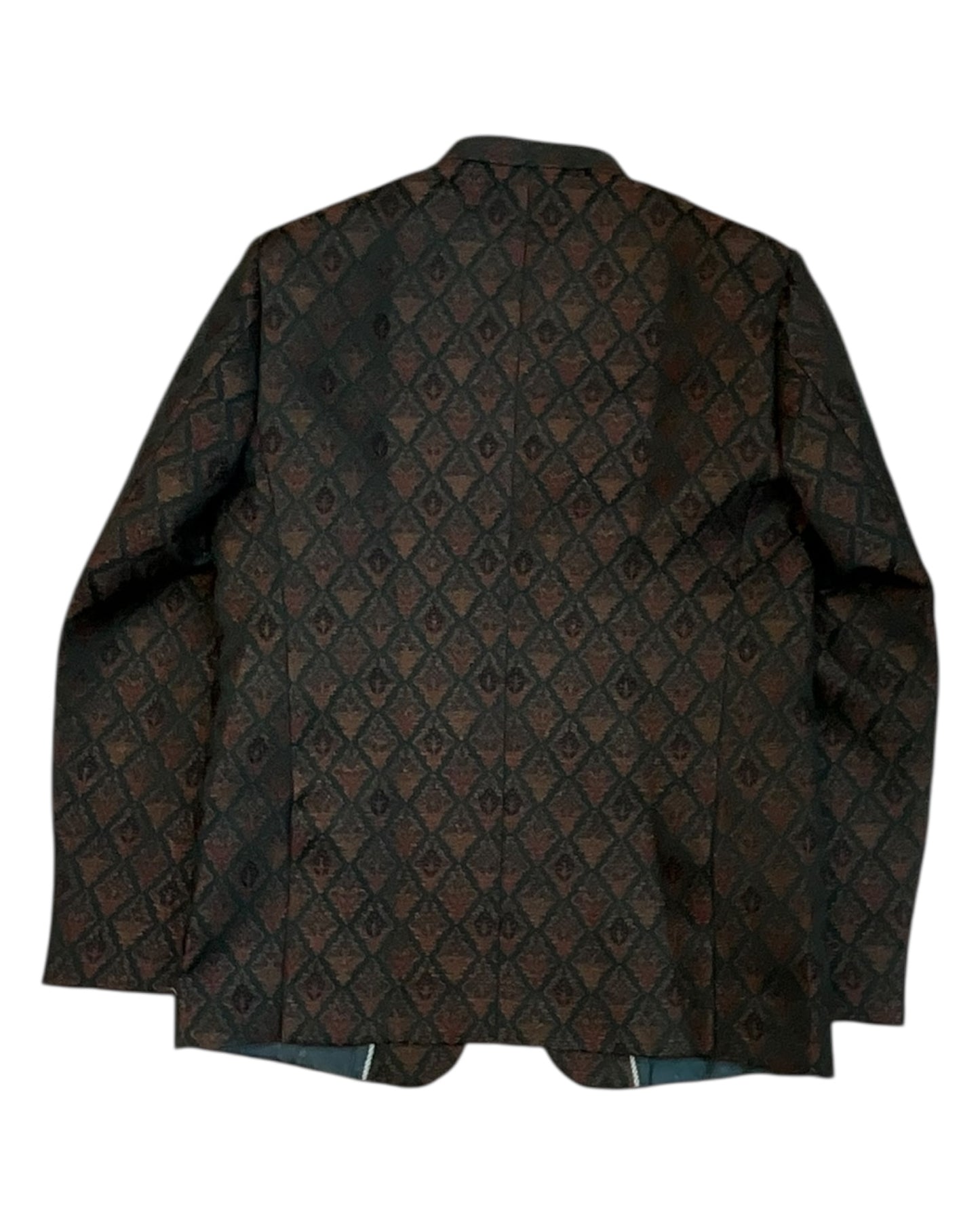 Bottle Green - PREMIUM Slim Fit Mens Contrast Brocade BandhGala / Prince / Chinese Collar Jacket - Fantastic Fit - VNS-JOD13 10TY25
