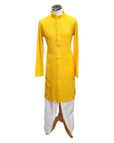 Haldi Yellow - Rich Sequins Lucknowi Chiffon Mens Indian Kurta Set with Smart Pants - Weddings / Walimas , Sangeet, Eid, Mehndi / Henna - SHU2502 KC 0325