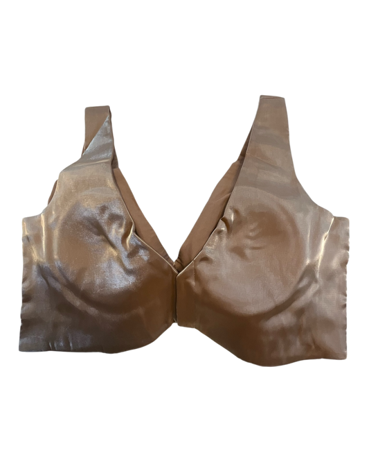 36" / UK 10 - Rose Gold - Rich Designer Silky Saree blouse with cups, Sleeveless - UK Stock - Quick Delivery - RNK - R900B- KK