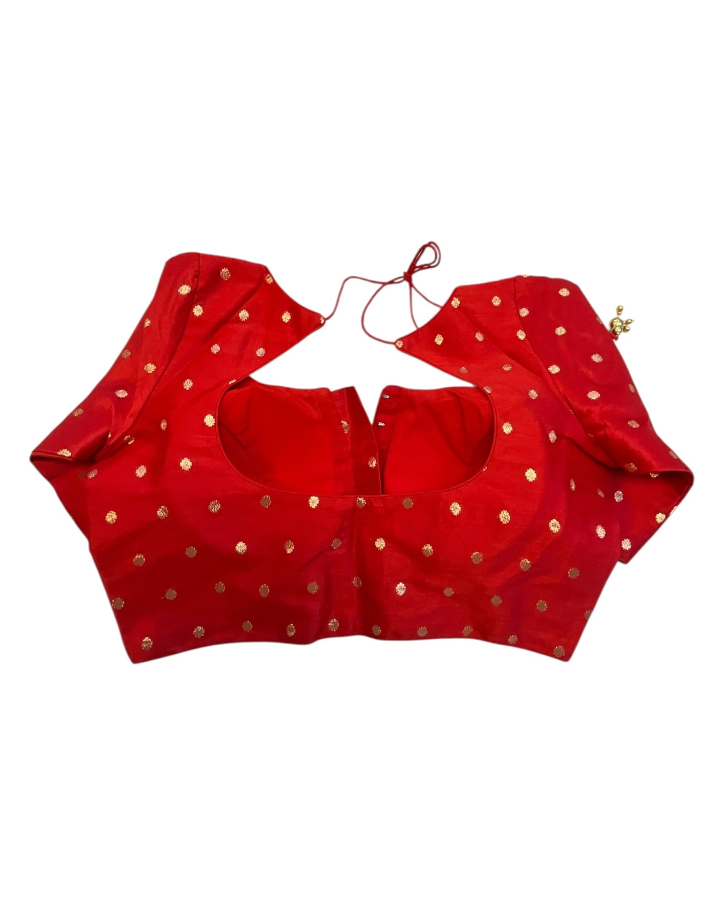 34", 38" & 42" - Red - Banarasi Brocade Saree / Lehenga Blouse -UK Stock - Quick Dispatch - X767 08Ap25