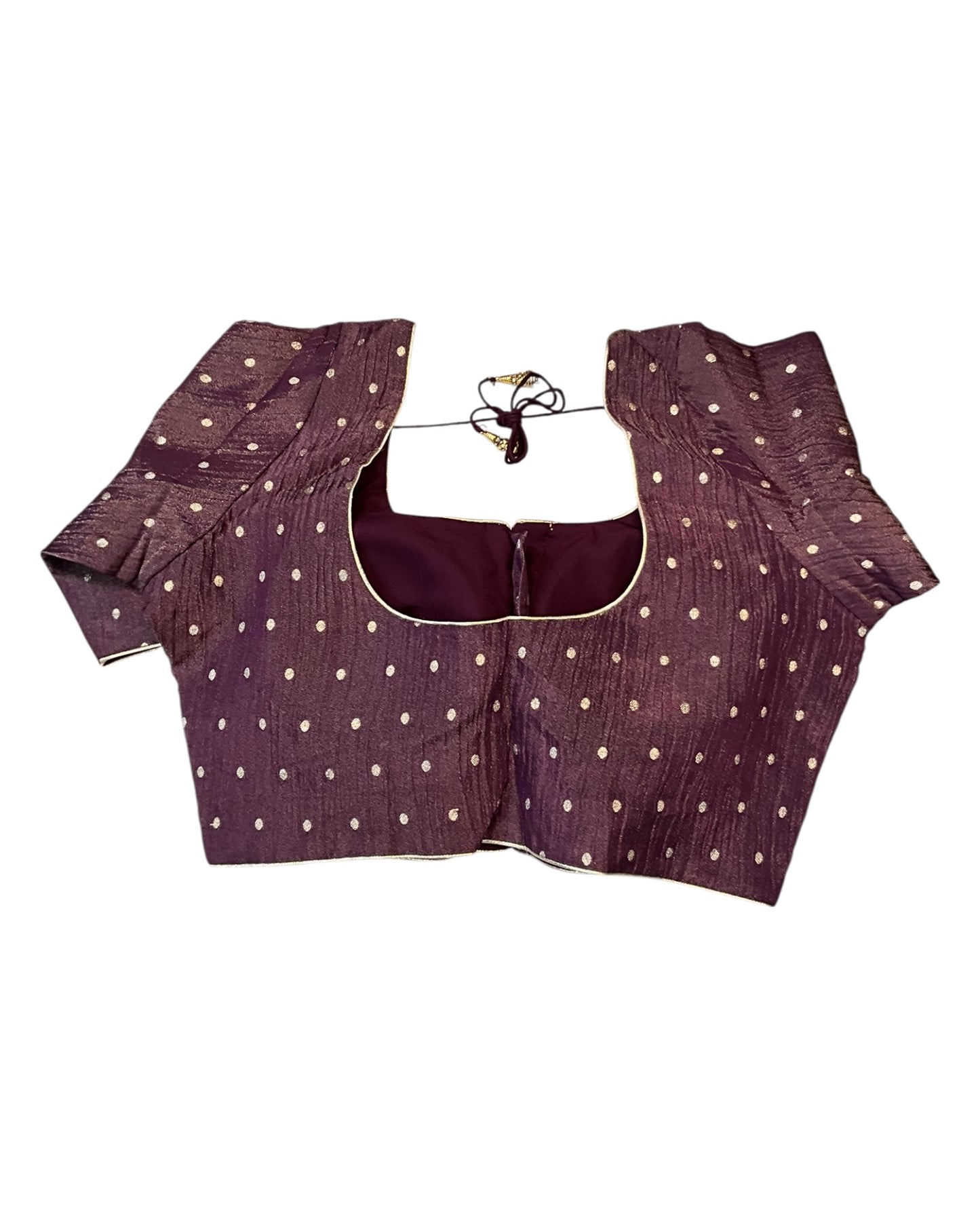 36" & 40" - Wine - Banarasi Tissue Saree / Lehenga Blouse - Margin inside for adjustments - X1228 01KK25