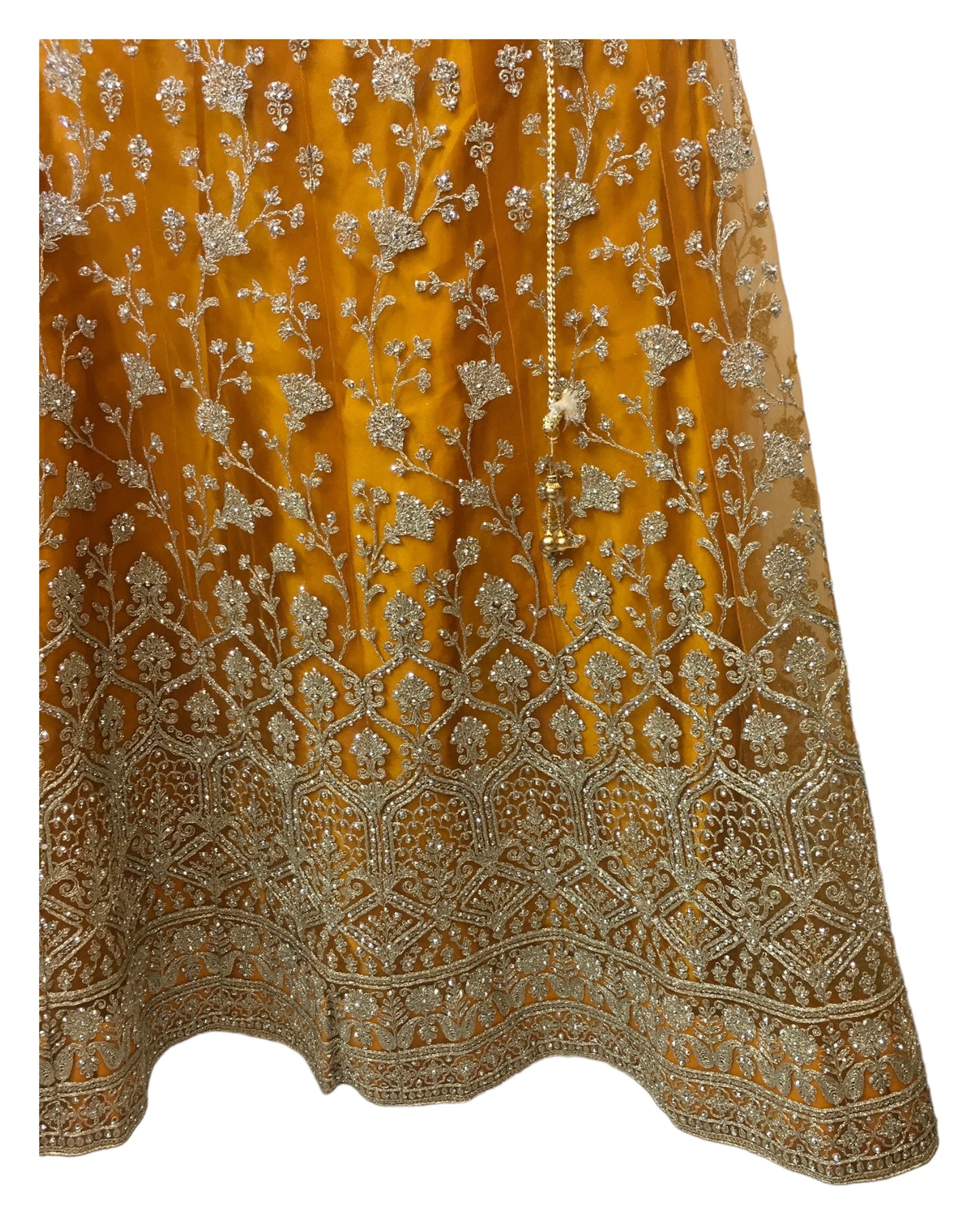 Amber / Yellow - Ready Made Lehenga Set - Size 12 - 38"(Loosen up to 14) ) UK Stock - 24h Dispatch - VC2342 AY 0523