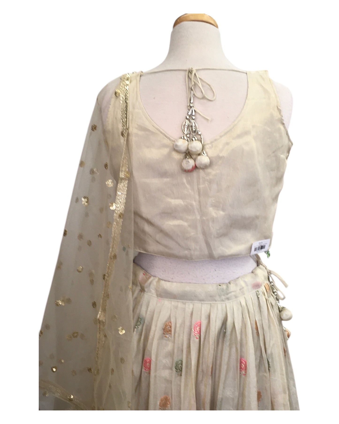 Size 12 / 38" Bust - Silky Cream - Ready Made Lehenga Set - UK Stock - 24h Dispatch - KTC241102 ? 1124